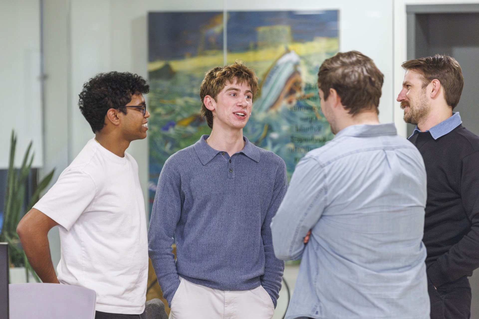 Image of inventors Rohan Kumar and William Susskind discussing their school safety platform QuickSecure.
